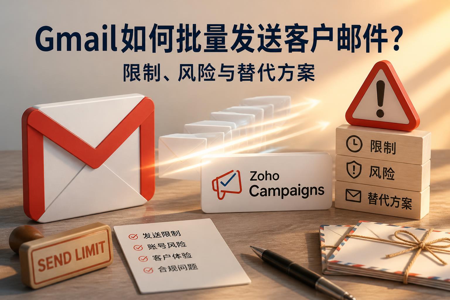 Gmail如何批量发送客户邮件?限制、风险与替代方案