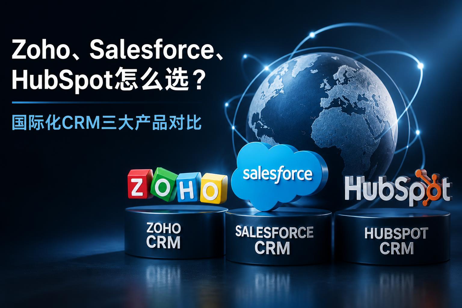 Zoho、Salesforce、HubSpot怎么选?国际化CRM三大产品对比