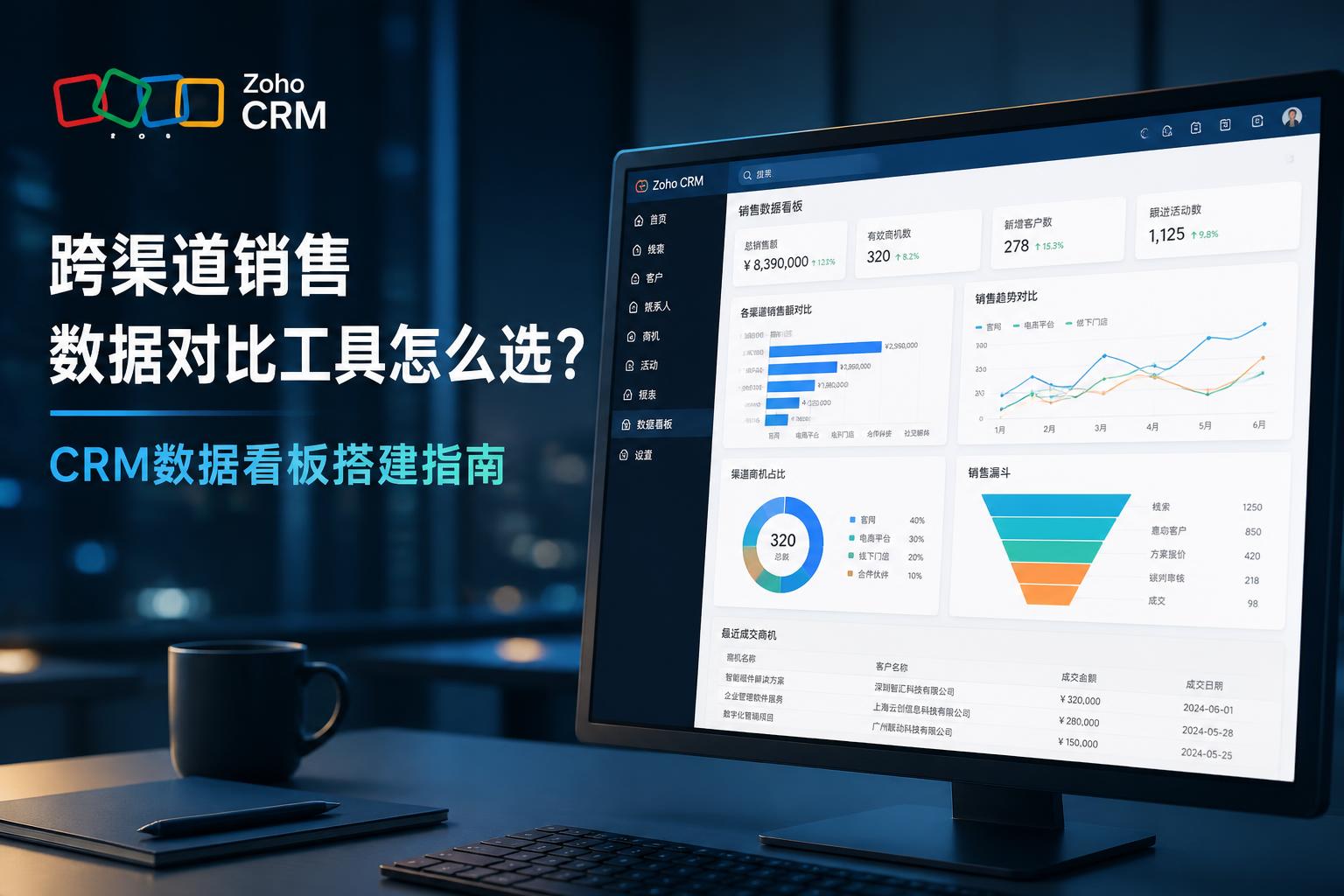 跨渠道销售数据对比工具怎么选？CRM数据看板搭建指南