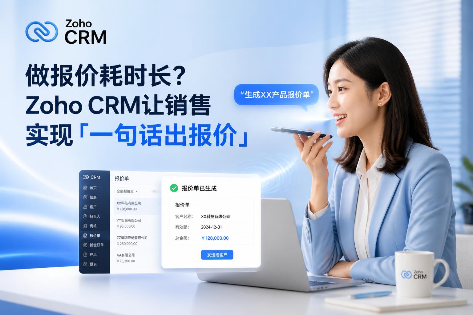 做报价耗时长?Zoho CRM让销售实现「一句话出报价」
