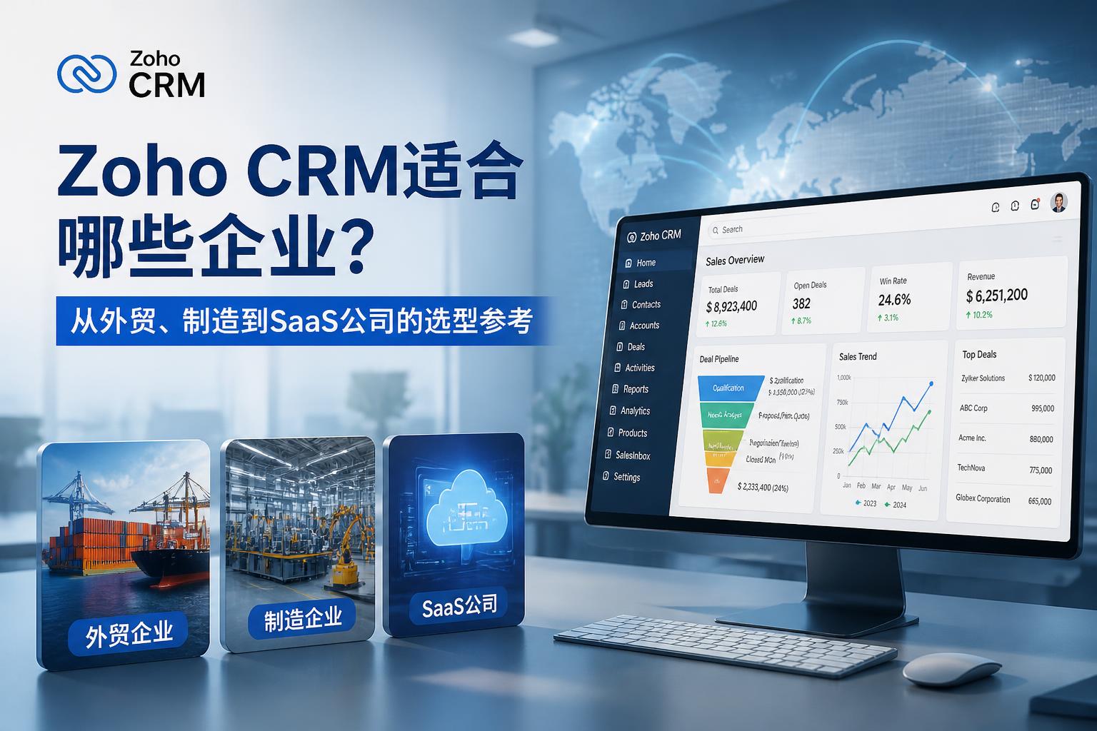 Zoho CRM适合哪些企业？从外贸、制造到SaaS公司的选型参考
